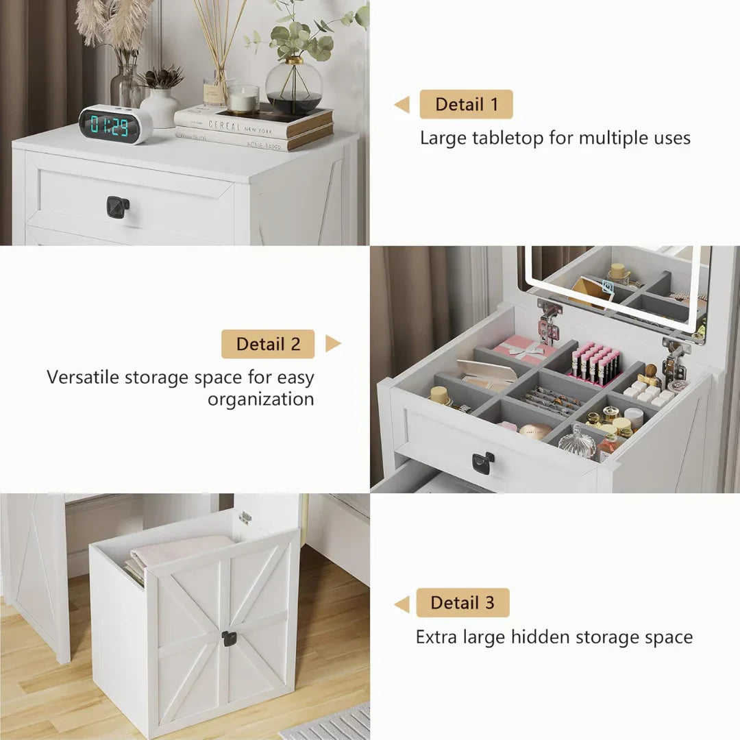 Space Saving LED Vanity Desk