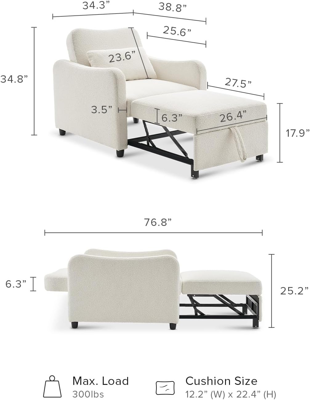 3 in 1 Sofa Bed Chair