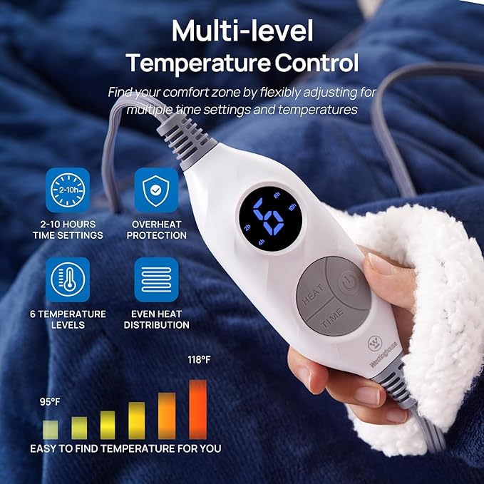 Electric Snuggle Throw Blankets with Foot Pocket