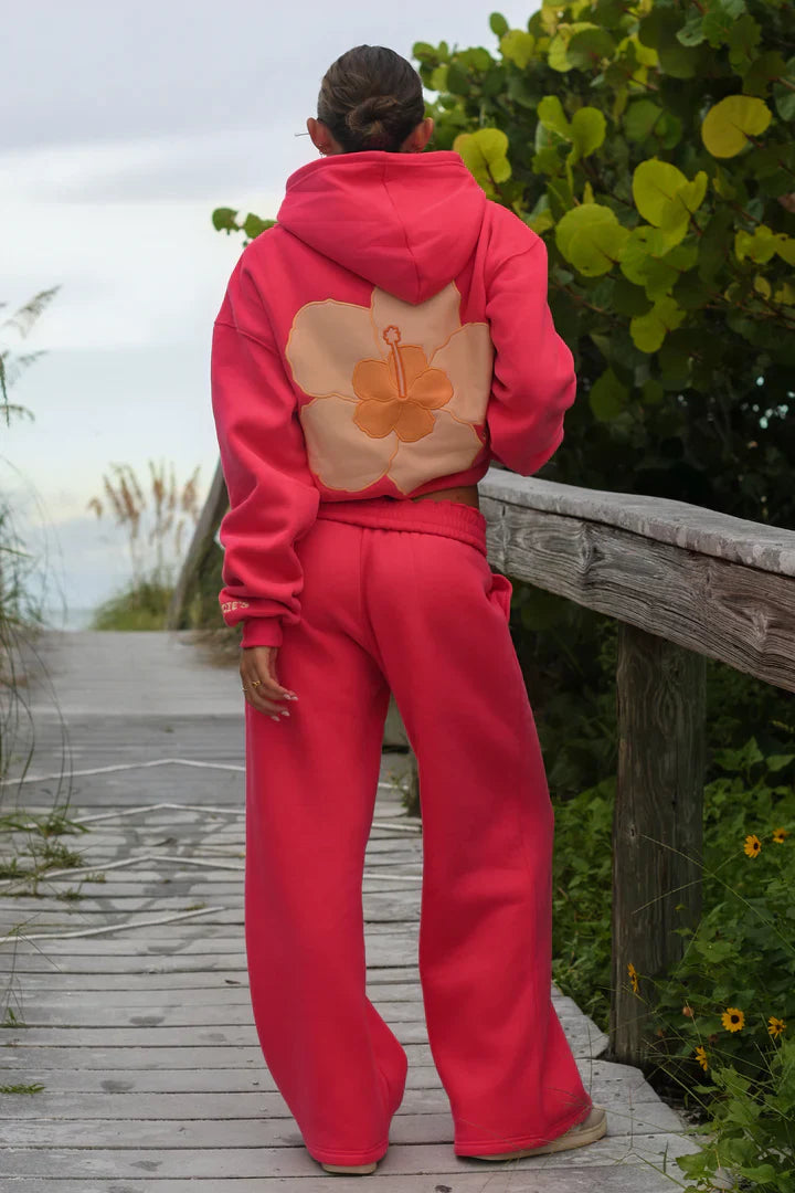 Coral Hibiscus Hoodie