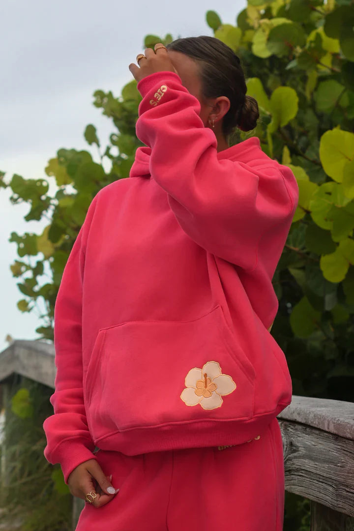 Coral Hibiscus Hoodie