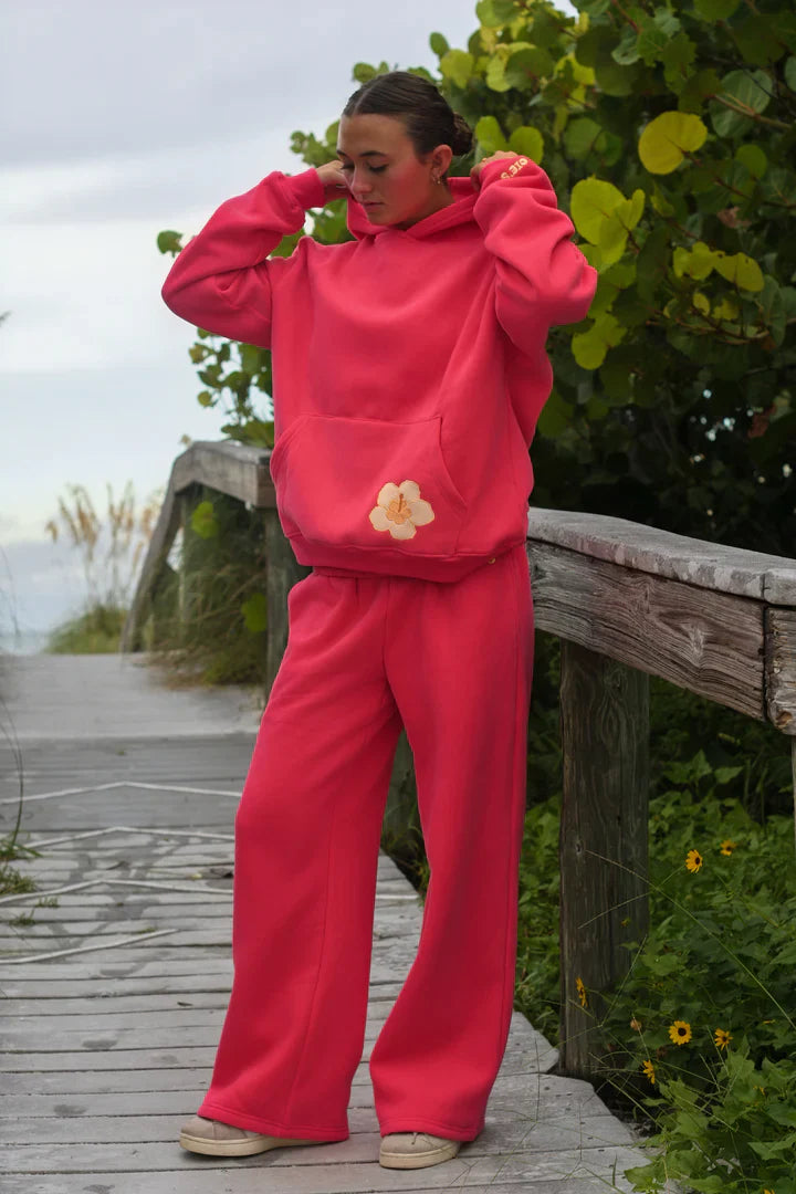Coral Hibiscus Hoodie