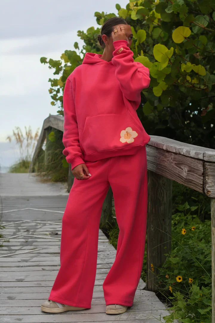 Coral Hibiscus Hoodie