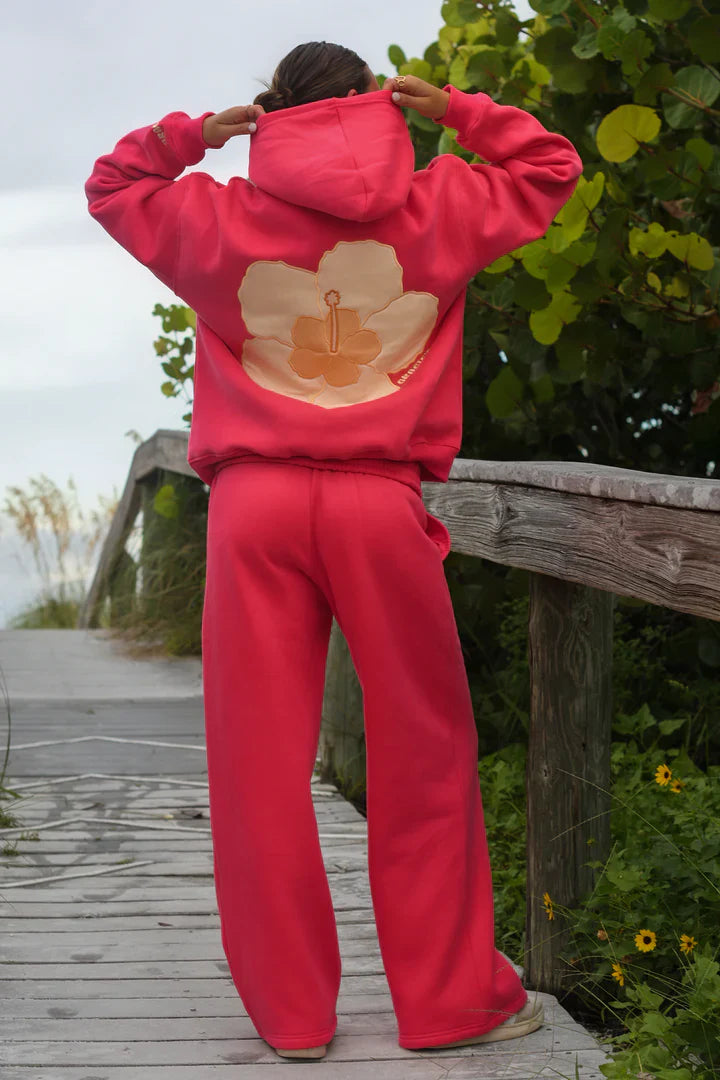 Coral Hibiscus Hoodie