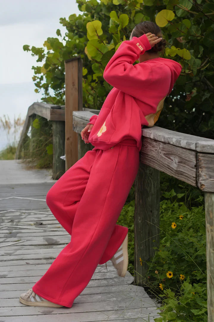 Coral Hibiscus Hoodie