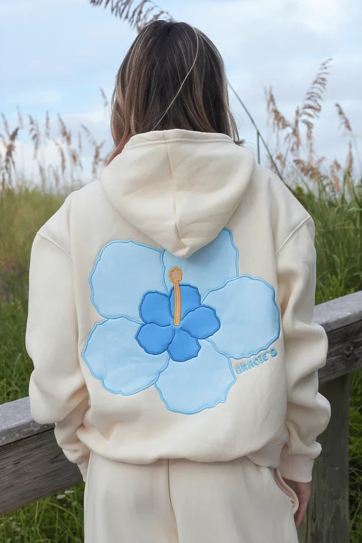 Coral Hibiscus Hoodie