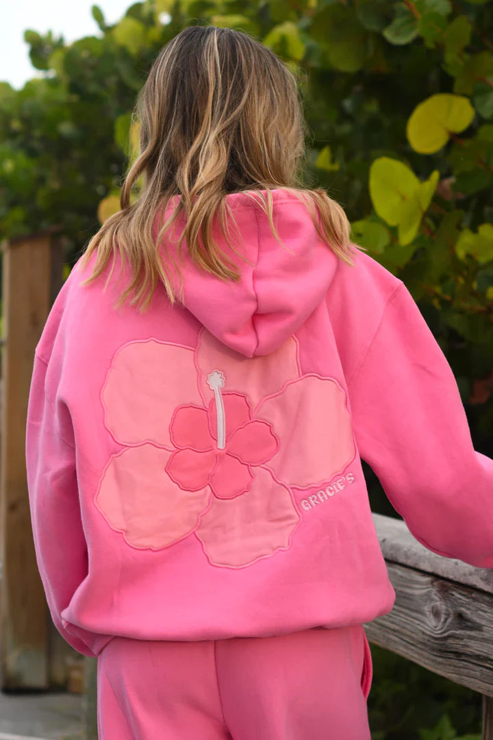 Coral Hibiscus Hoodie
