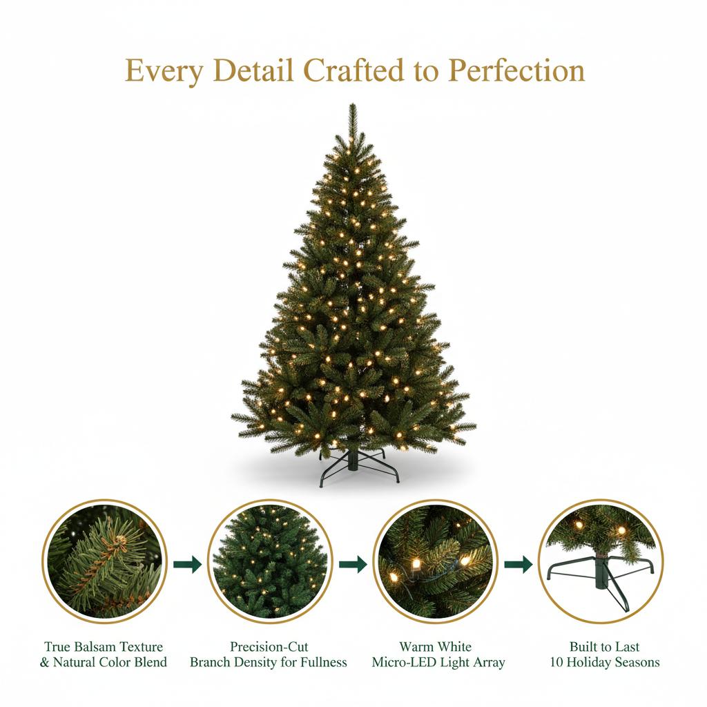9 ft. Grand Duchess Twinkling Balsam Fir LED Pre-Lit Artificial Christmas Tree T28