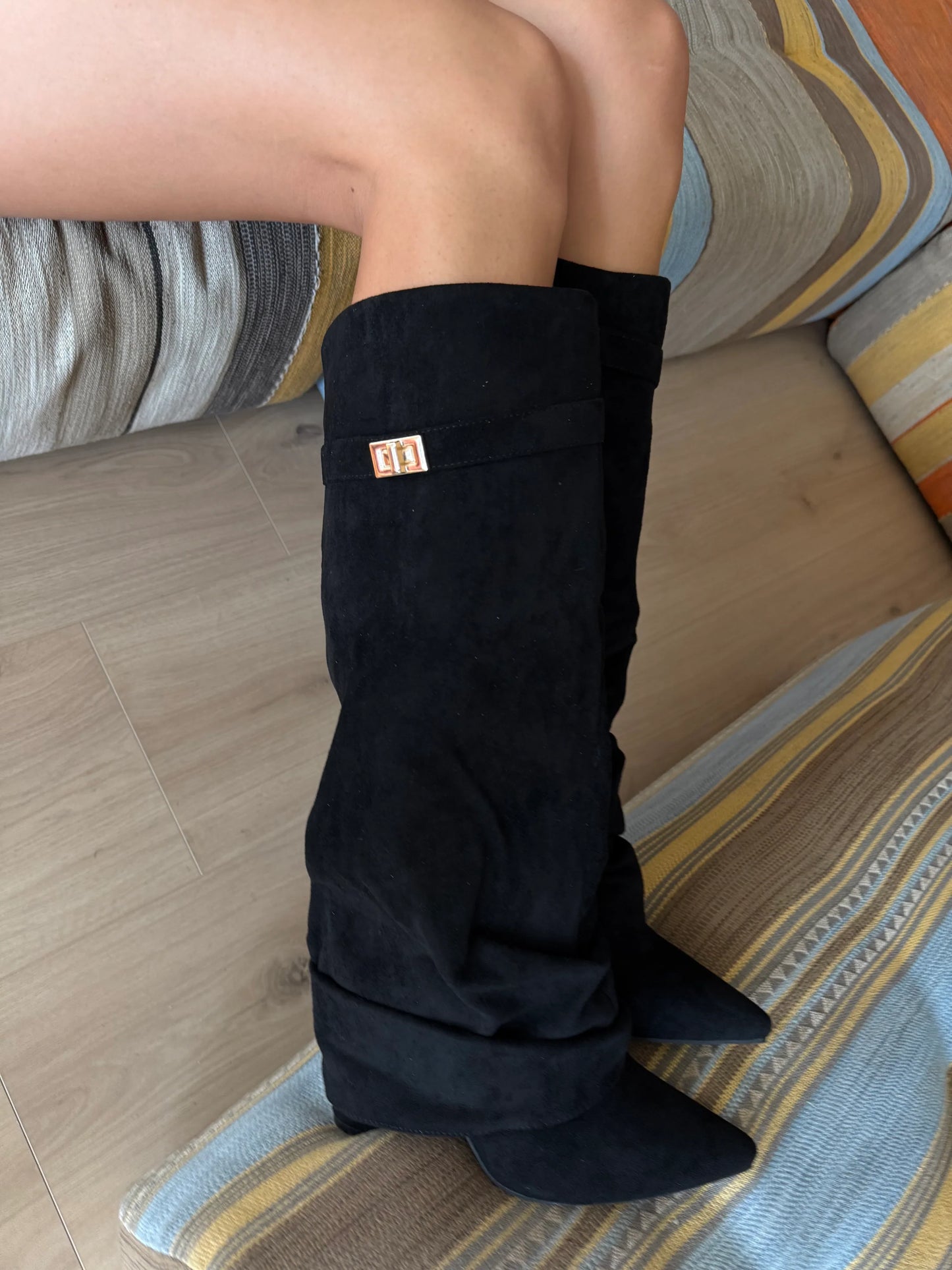 Suede Knee-High Boots