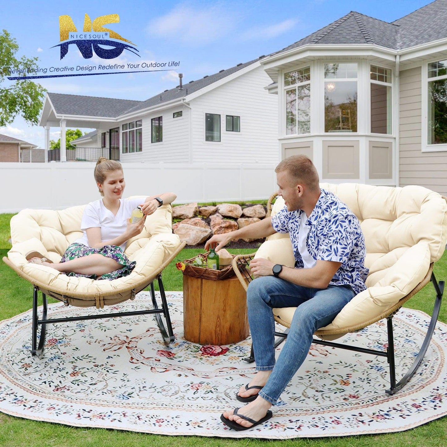 Papasan Rocking Chair