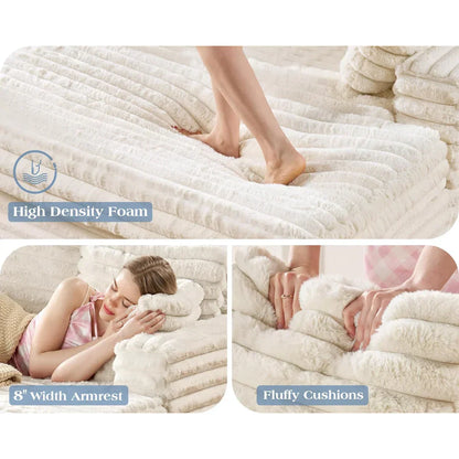 Upholstered Plush Sleeper Lounge