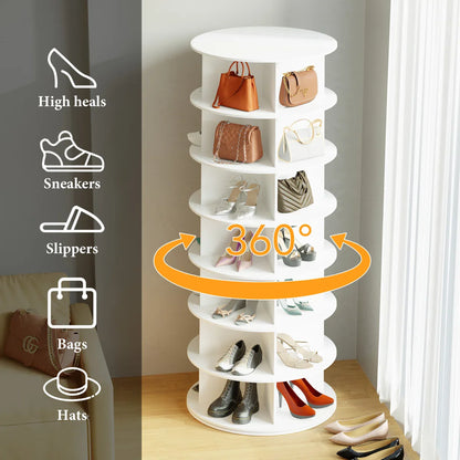 Rotating Shoe Rack Tower