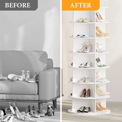 Rotating Shoe Rack Tower