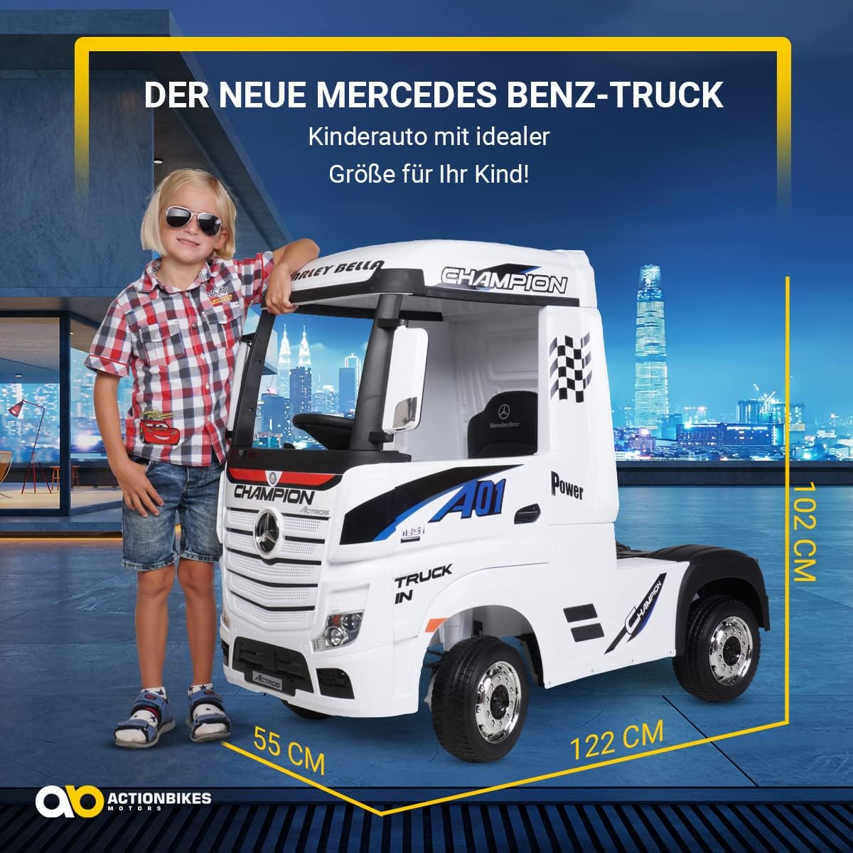 White Mercedes-Benz Actros HL358 4WD Electric Vehicle