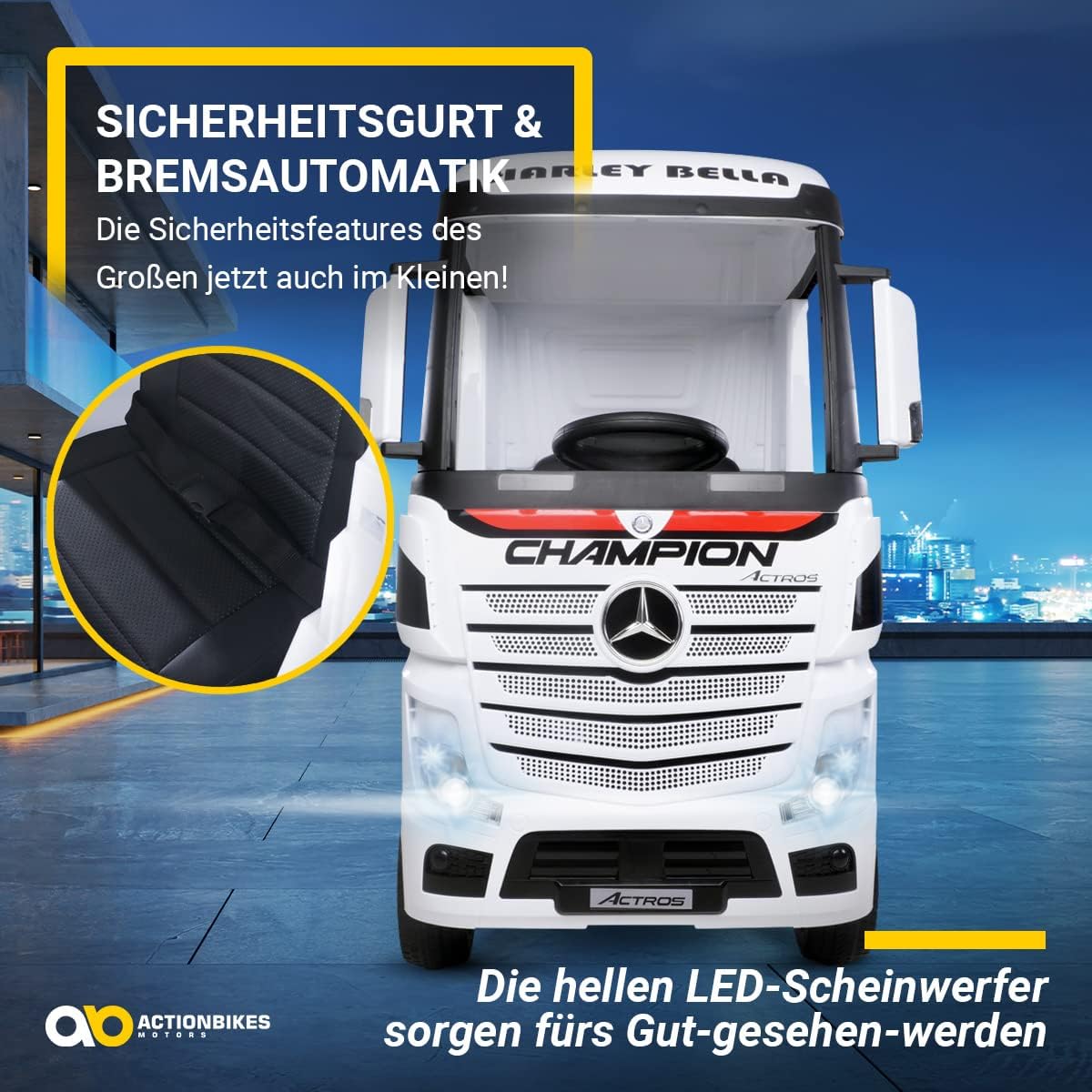 White Mercedes-Benz Actros HL358 4WD Electric Vehicle