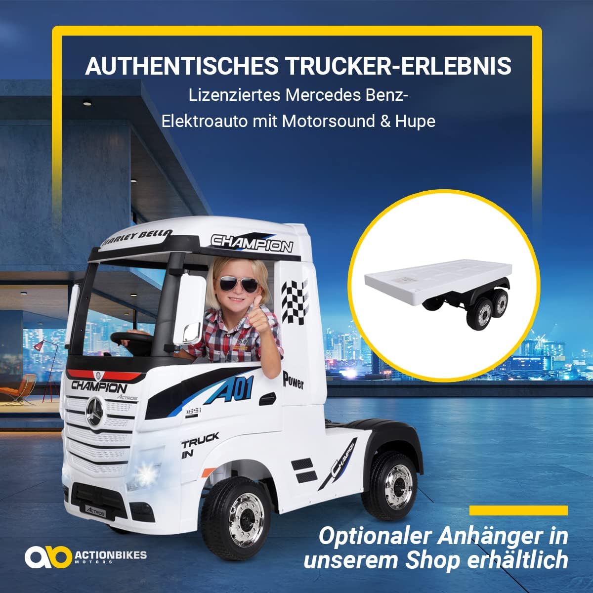 White Mercedes-Benz Actros HL358 4WD Electric Vehicle