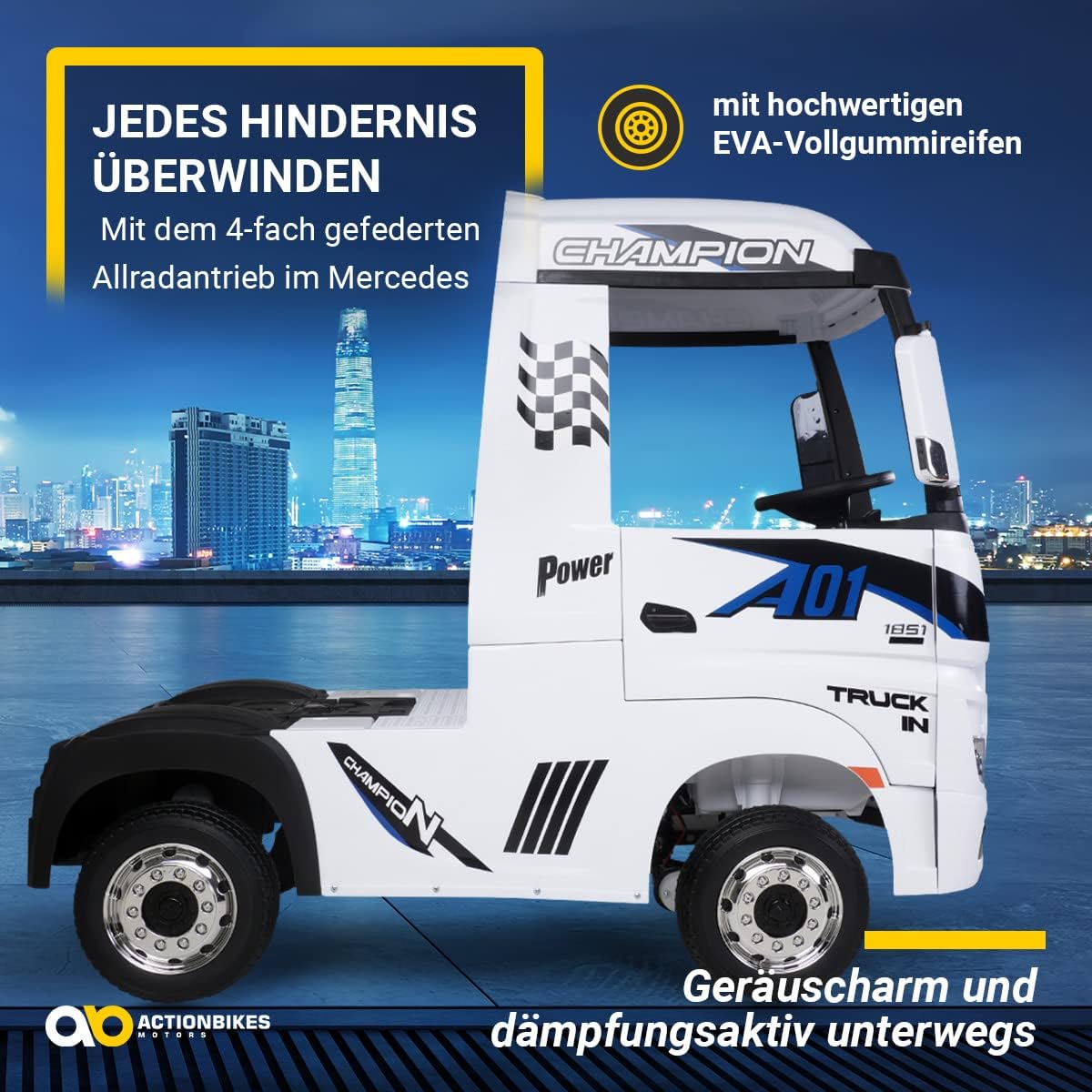 White Mercedes-Benz Actros HL358 4WD Electric Vehicle