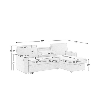 Convertible Sleeper Sofa Bed