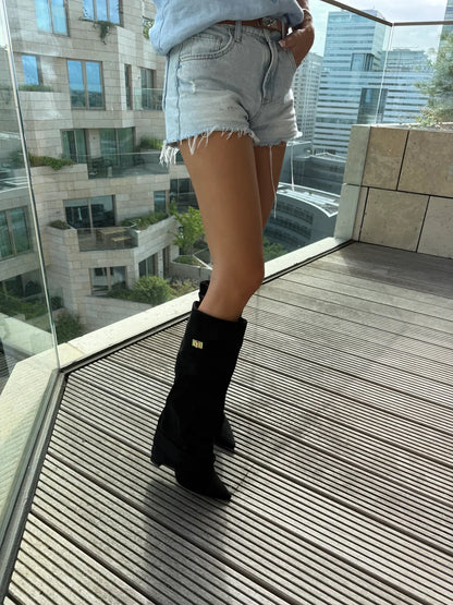 Suede Knee-High Boots